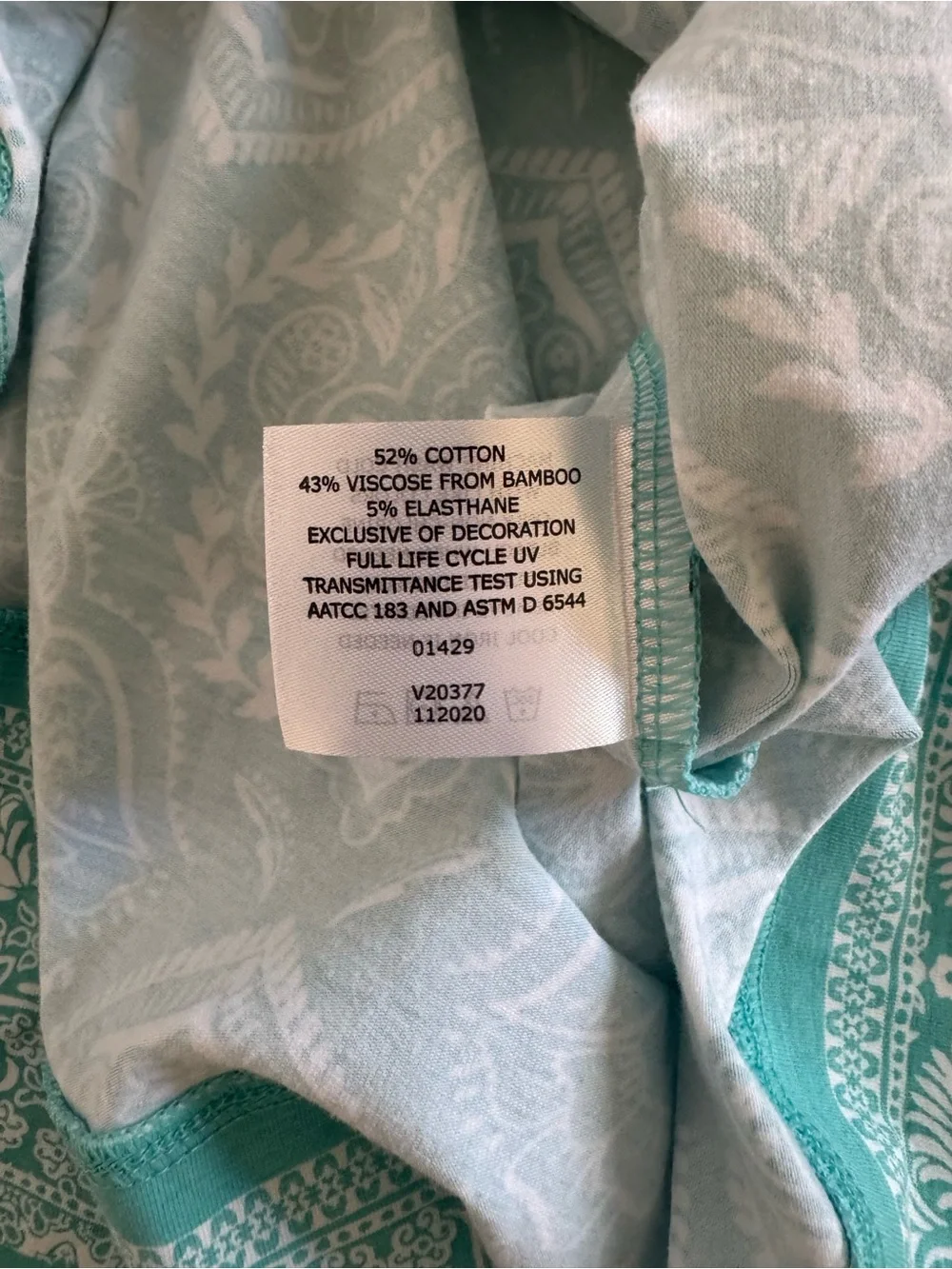 Coolibar Turquoise Paisley-Print Swim Cover-Up Tunic - Picture 7 of 7